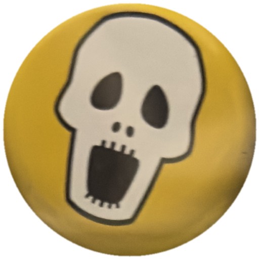 Tête de mort sur jaune