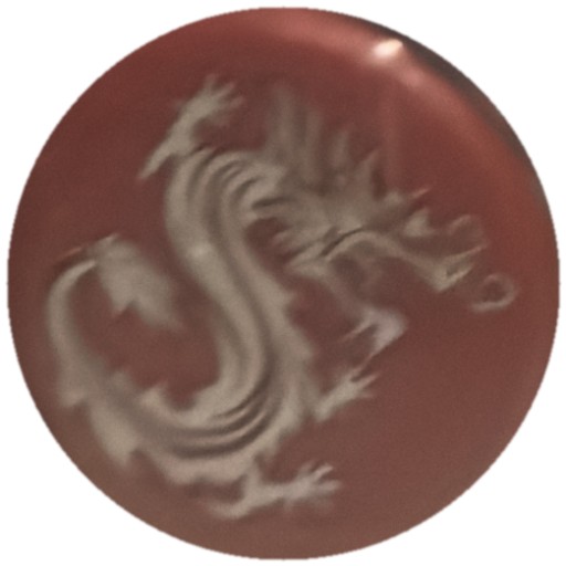 Dragon argent sur rouge