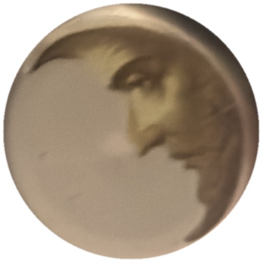 Lune au visage sur blanc