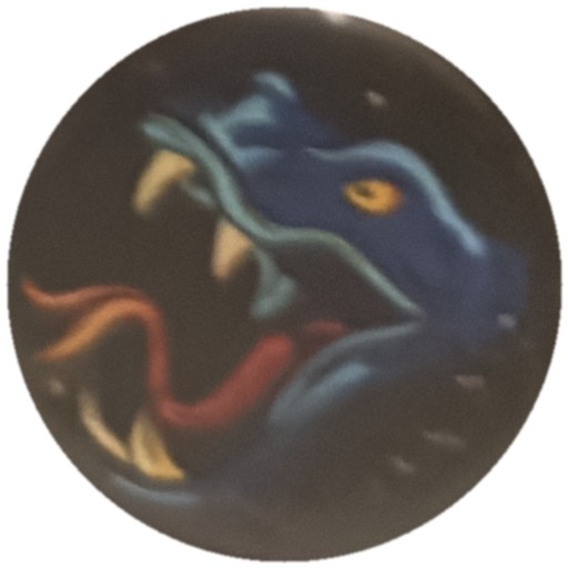 Dragon bleu sur noir