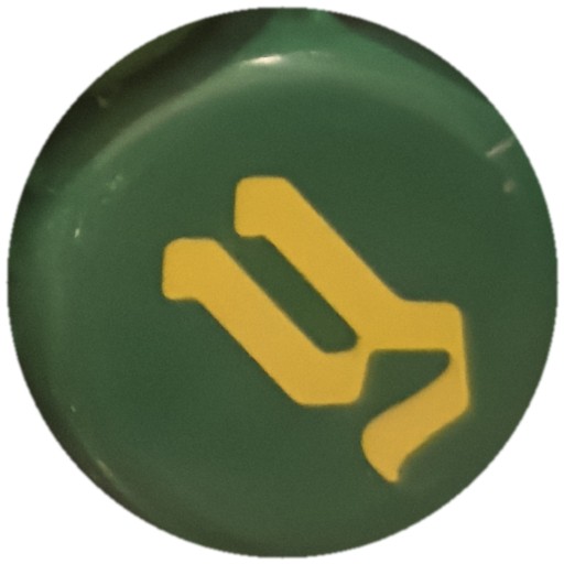 Symbole jaune sur vert