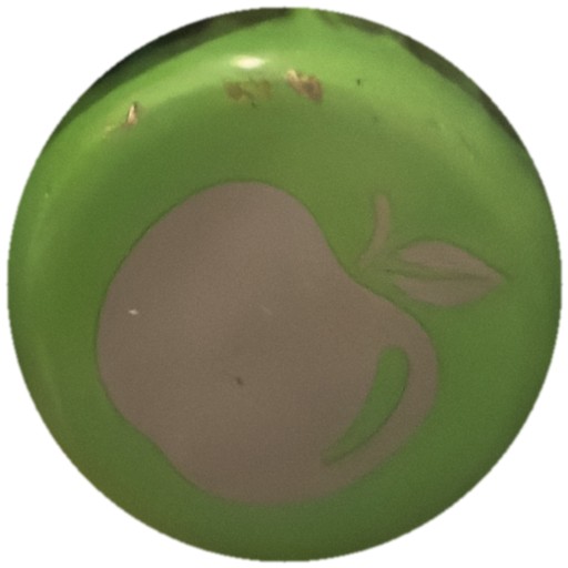 Pomme grise sur vert