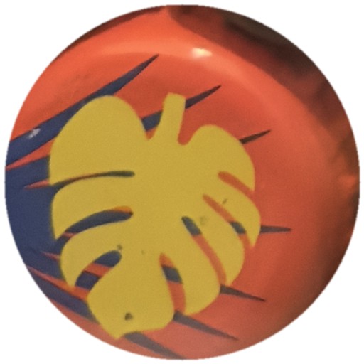 Feuille de monstera jaune sur orange