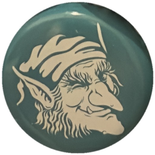 Lutin blanc sur turquoise