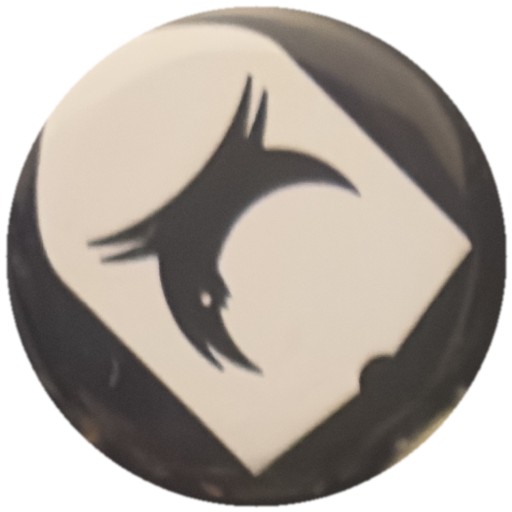 Oiseau croissant noir sur carré blanc