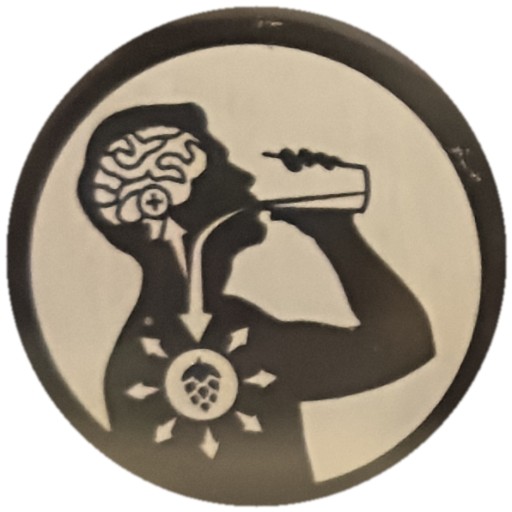 Buveur et houblon noir sur blanc