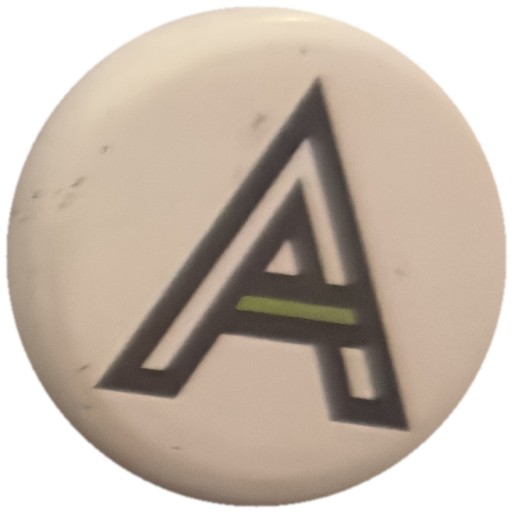 Lettre A noir et vert sur blanc