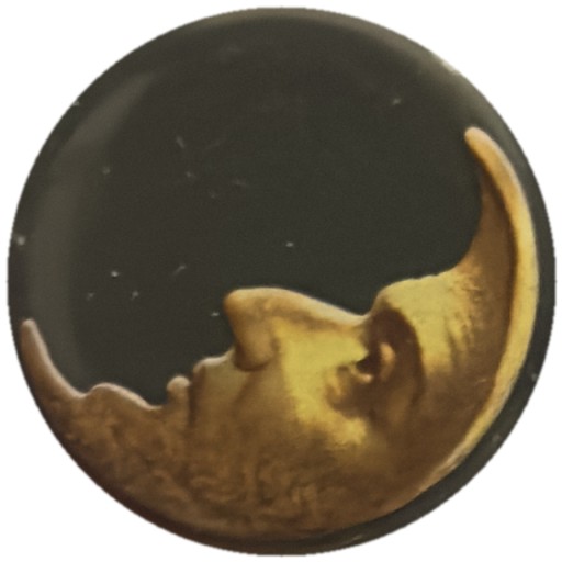 Croissant de lune doré à visage