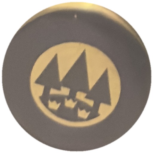 Trois couronnes sur cercle jaune