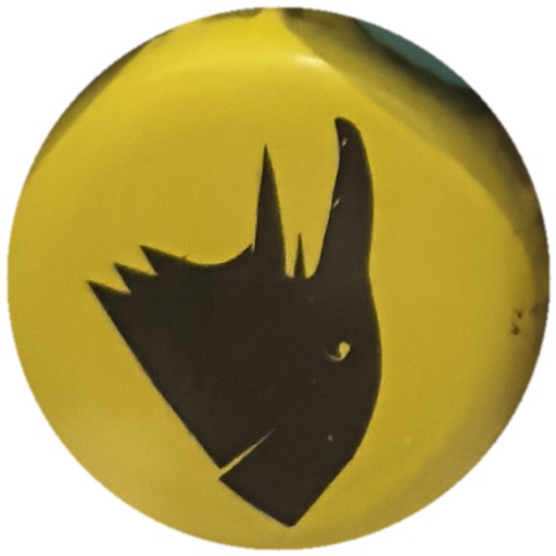 Tête de bête noire sur jaune