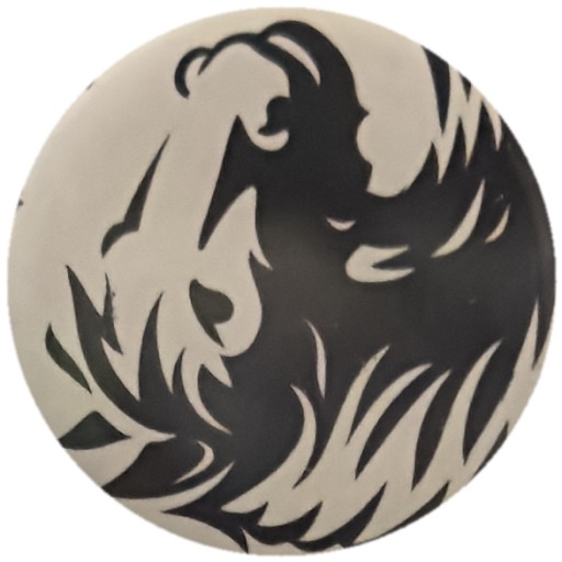 Tête de lion noire sur blanc