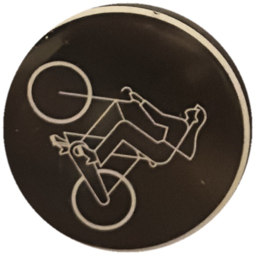 Cycliste au trait sur noir