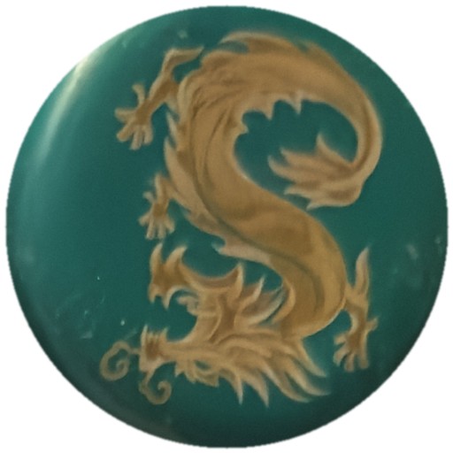 Dragon doré sur turquoise