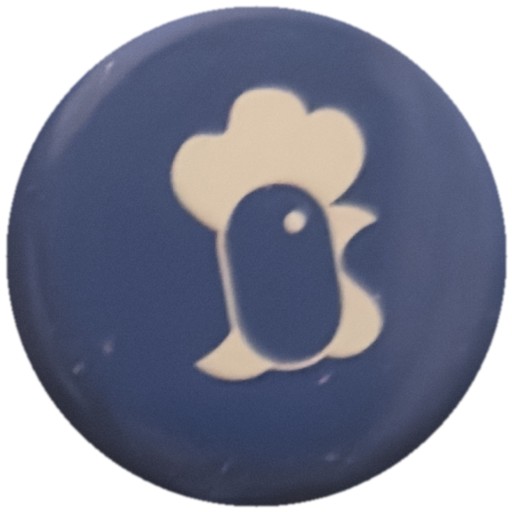 Tête de coq blanche sur bleu