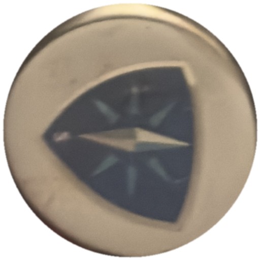 Boussole sur triangle bleu (fond blanc)