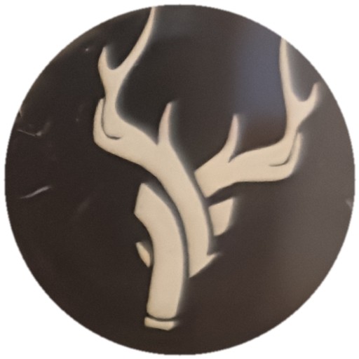 Bois de cerf blanc sur noir