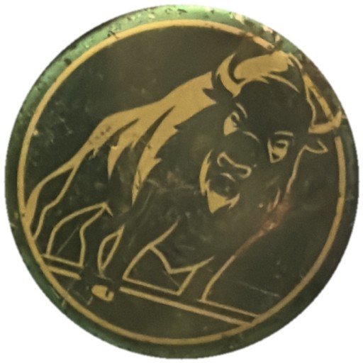 Bison doré sur vert