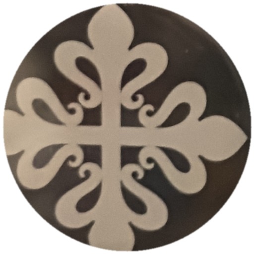 Croix fleurdelisée blanche sur noir