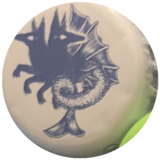 Dragon marin bleu sur blanc