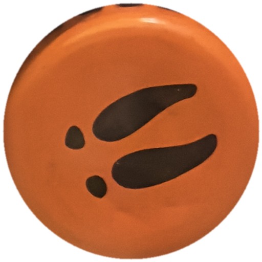 Empreintes noires sur orange