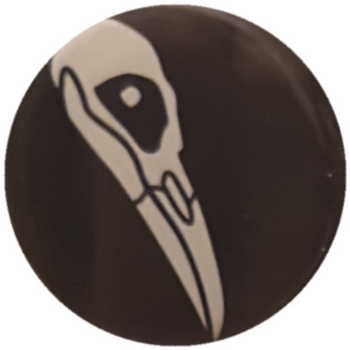Crâne d'oiseau blanc sur noir
